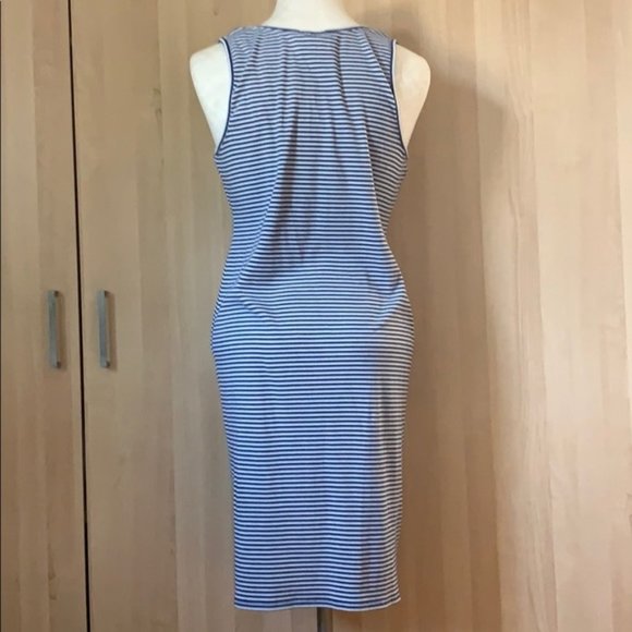 Motherhood Maternity L Ribbed Cotton Stripe Dress - Picture 3 of 5